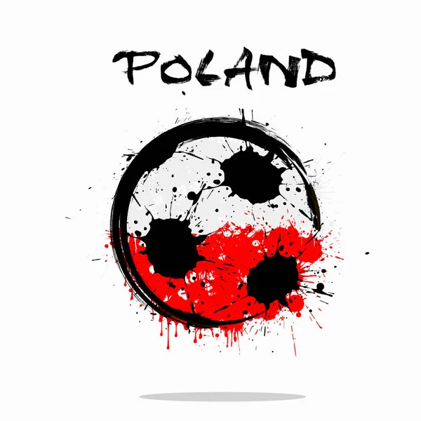Drapeau de la Pologne comme un ballon de football abstrait — Image vectorielle