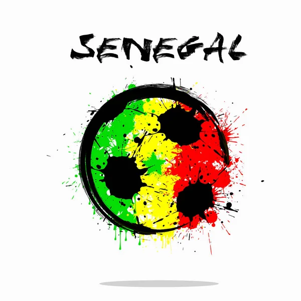 Drapeau du Sénégal comme un ballon de football abstrait — Image vectorielle