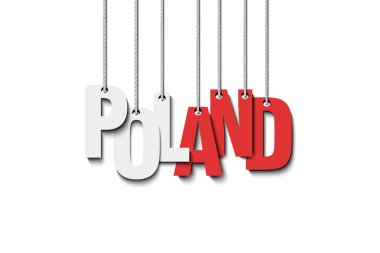 Word Polonya halatlar üzerinde dur. Vektör çizim
