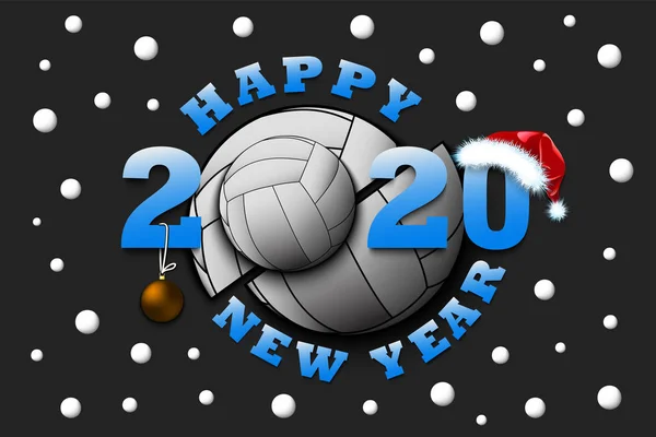 Happy new year 2020 and volleyball ball