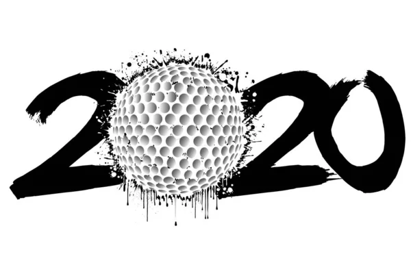 2020年新年とブロッツからのゴルフボール — ストックベクタ