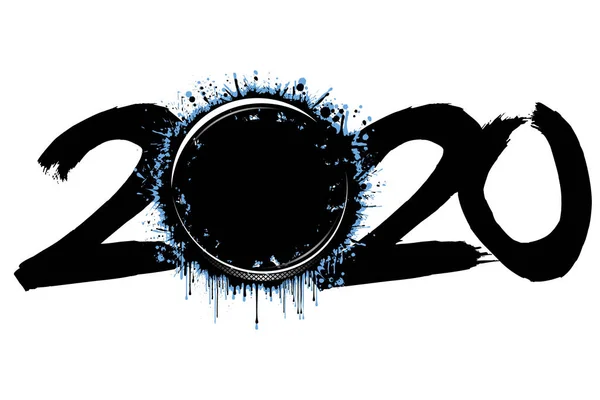 2020 Новий рік і хокейна шайба з блітів — стоковий вектор