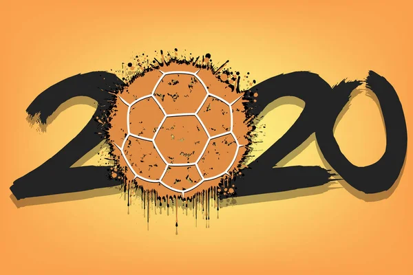 2020新年和一个手球从斑斑 — 图库矢量图片