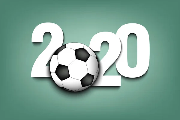 Yeni yıl numaraları 2020 ve futbol topu — Stok Vektör