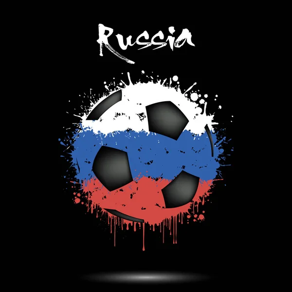 Voetbal in de kleuren van de Russische vlag — Stockvector