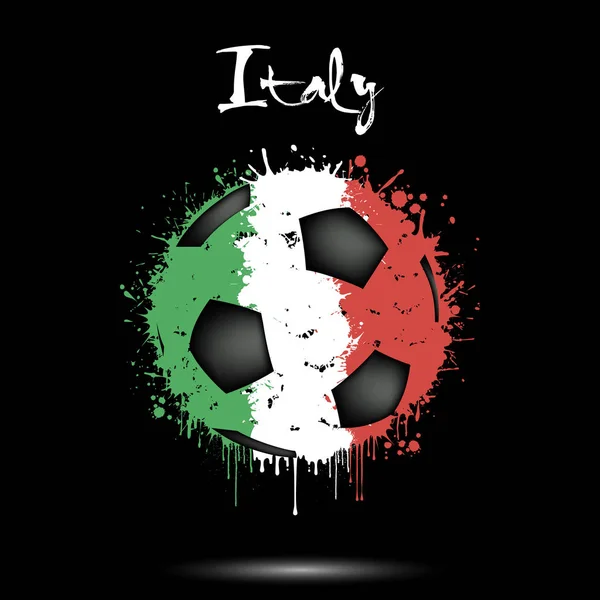 Pallone da calcio nei colori della bandiera italiana — Vettoriale Stock
