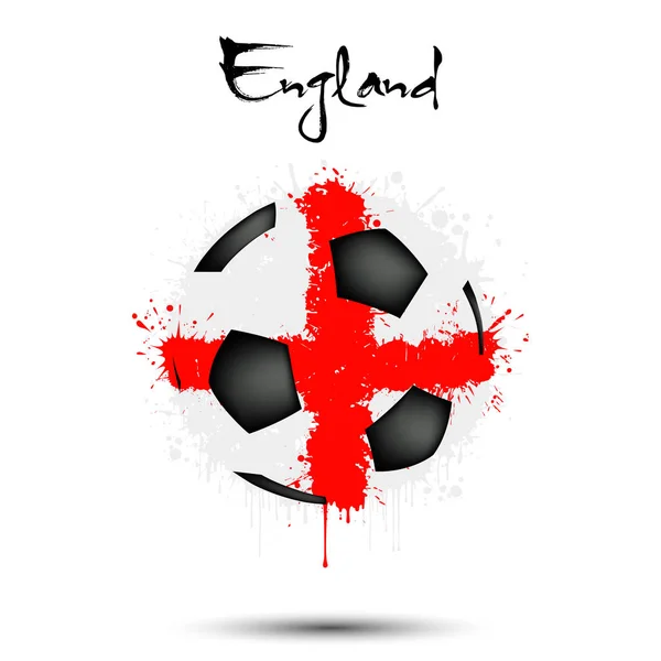 Soccer ball in the colors of the England flag — Stock Vector