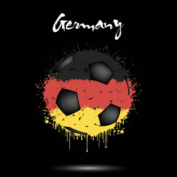 Ballon de football aux couleurs du drapeau allemand — Image vectorielle