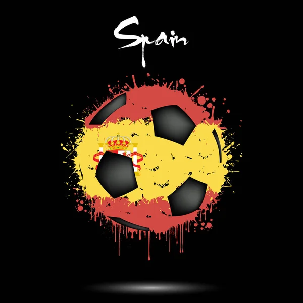 Voetbal in de kleuren van de Spaanse vlag — Stockvector