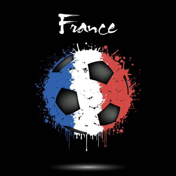 Pelota de fútbol en los colores de la bandera de Francia — Vector de stock