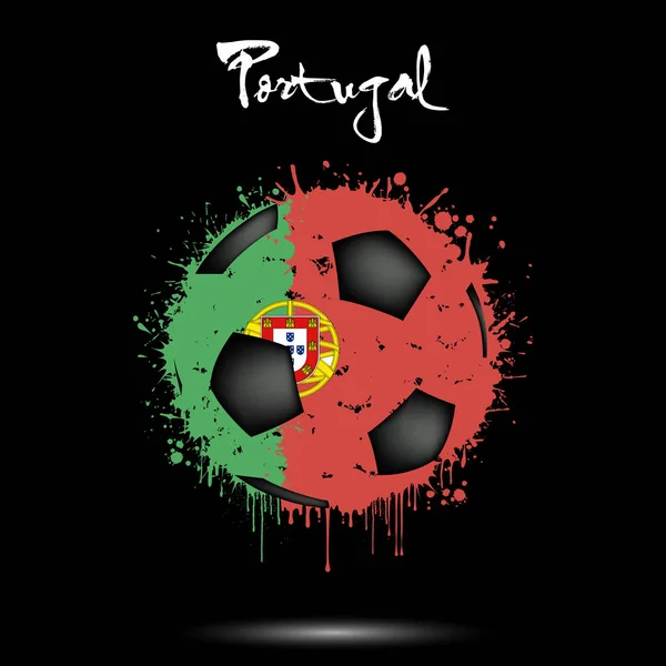 Футбольный мяч в цветах флага Португалии — стоковый вектор