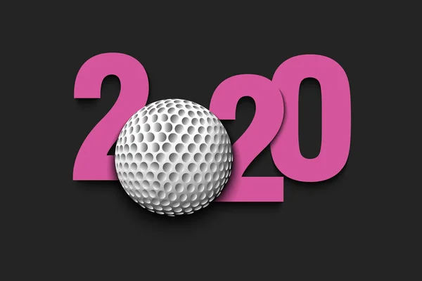 新年番号2020とゴルフボール — ストックベクタ