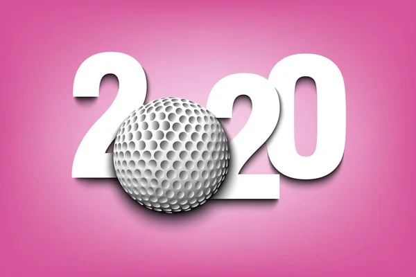 Jahreszahlen 2020 und Golfball — Stockvektor