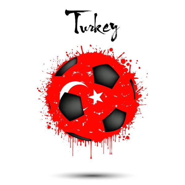 Μπάλα ποδοσφαίρου στα χρώματα της τουρκικής σημαίας — Διανυσματικό Αρχείο