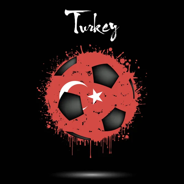 Fußball in den Farben der türkischen Flagge — Stockvektor