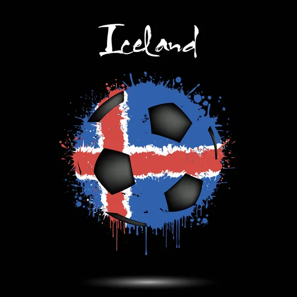 悬挂冰岛国旗的足球 — 图库矢量图片