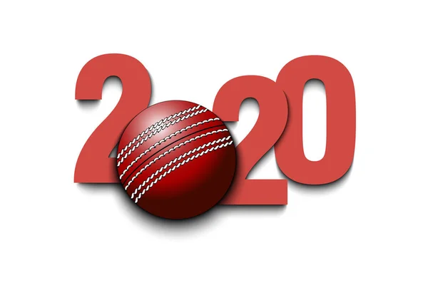 New Year numbers 2020 and cricket ball