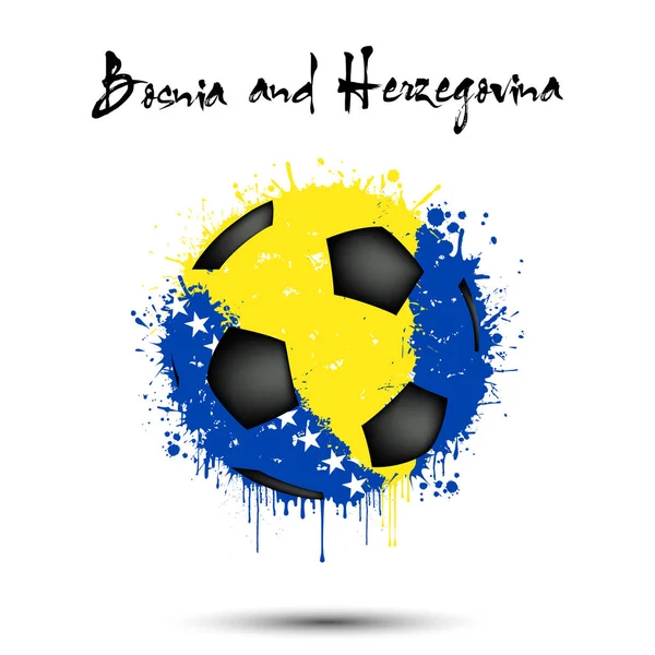 悬挂波斯尼亚和黑塞哥维那国旗的足球 — 图库矢量图片