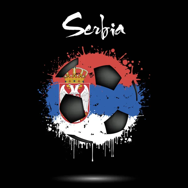 Футбольный мяч в цветах флага Сербии — стоковый вектор