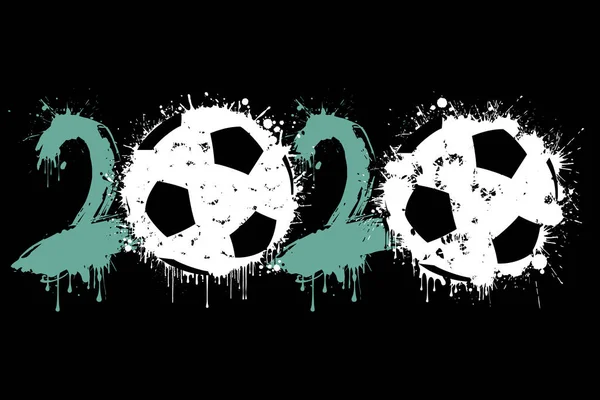 Абстрактні номери 2020 і футбольний м'яч від ботів — стоковий вектор