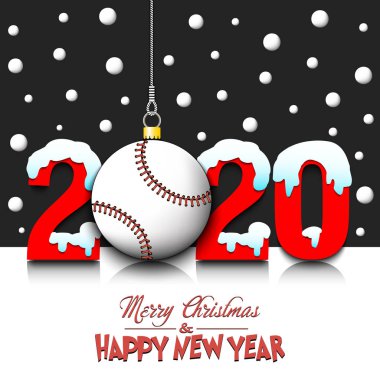 2020 Yeni Yıl ve iplere asılı beyzbol topu
