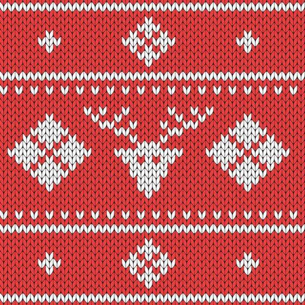 Gestricktes Weihnachtsmuster. geometrischer Hintergrund — Stockvektor