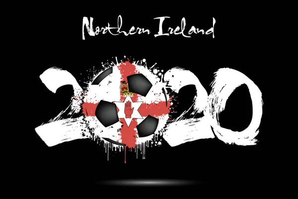 2020 a fotbalový míč v barvě vlajky Severního Irska — Stockový vektor