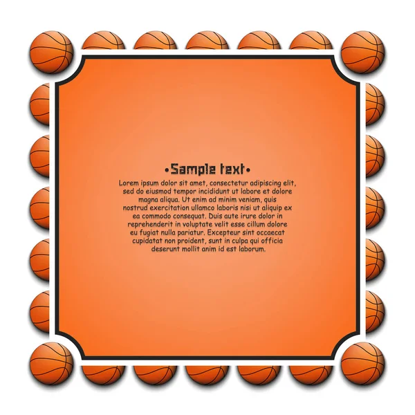 Frame met basketbal ballen op een geïsoleerde achtergrond — Stockvector