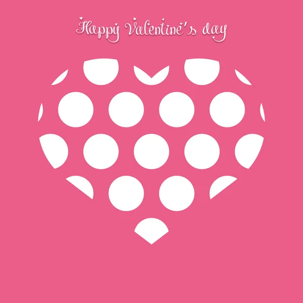 Happy Valentine's Day. Heart polka dot — Stock Vector