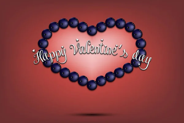 Feliz día de San Valentín. Corazón hecho de bolas de bolos — Vector de stock