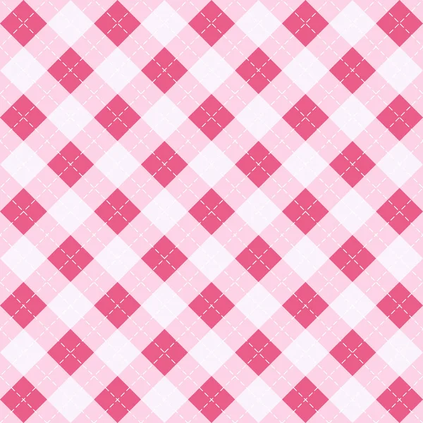 Día de San Valentín Argyle. Patrón jaula escocesa — Vector de stock