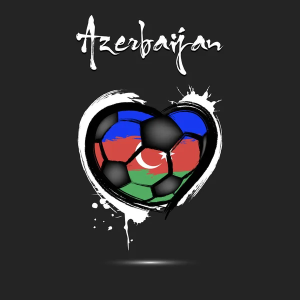 Fotboll formad som ett hjärta i färgen på Azerbajdzjan flagga — Stock vektor