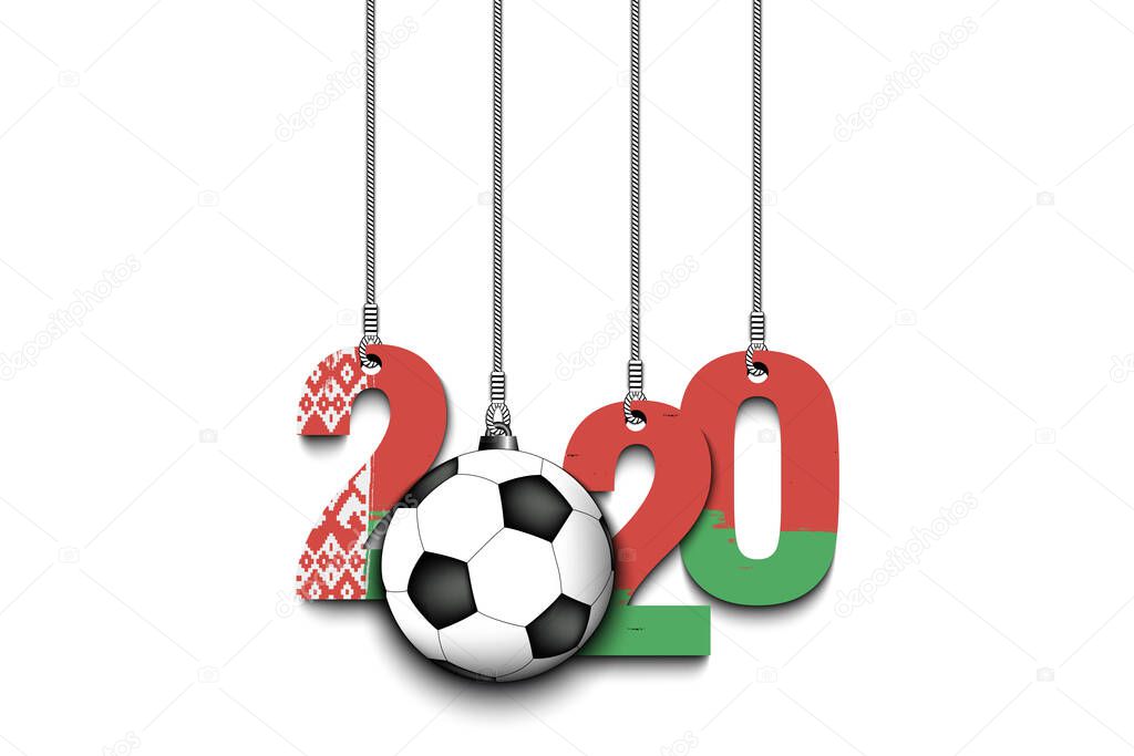 Figures 2020, soccer ball and Belarus flag
