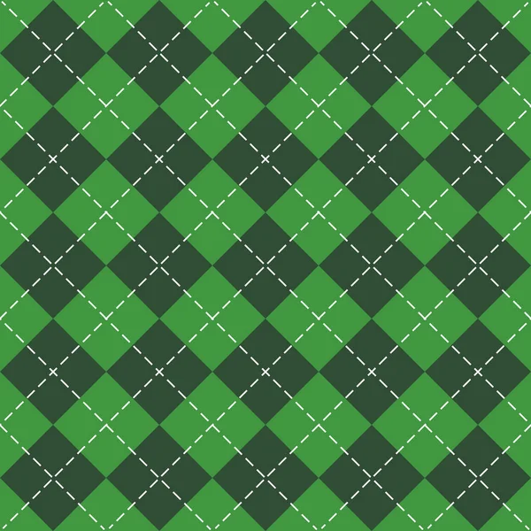 St. Patricks day Argyle. Pattern Scottish cage — Stock Vector