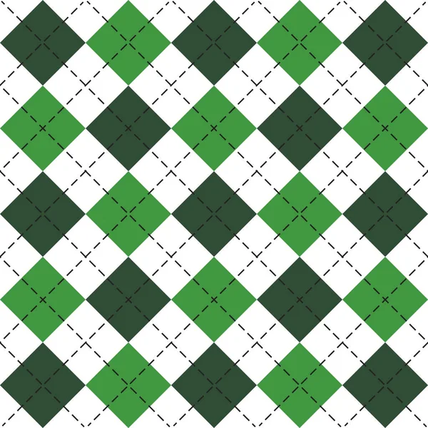 St. Patricks Day Argyle. Muster Schottischer Käfig — Stockvektor