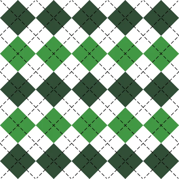St. Patricks day Argyle. Pattern Scottish cage — Stock Vector