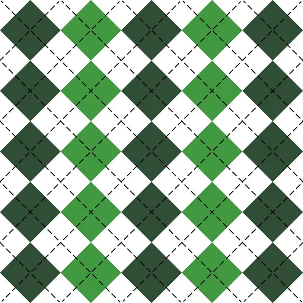 St. Patricks day Argyle. Pattern Scottish cage — Stock Vector