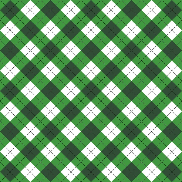 Día de San Patricio Argyle. Patrón jaula escocesa — Vector de stock