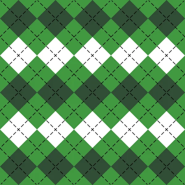 St. Patricks Day Argyle. Muster Schottischer Käfig — Stockvektor