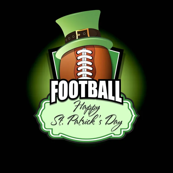 Χαρούμενη μέρα του Αγίου Πατρικίου και μπάλα ποδοσφαίρου — Διανυσματικό Αρχείο