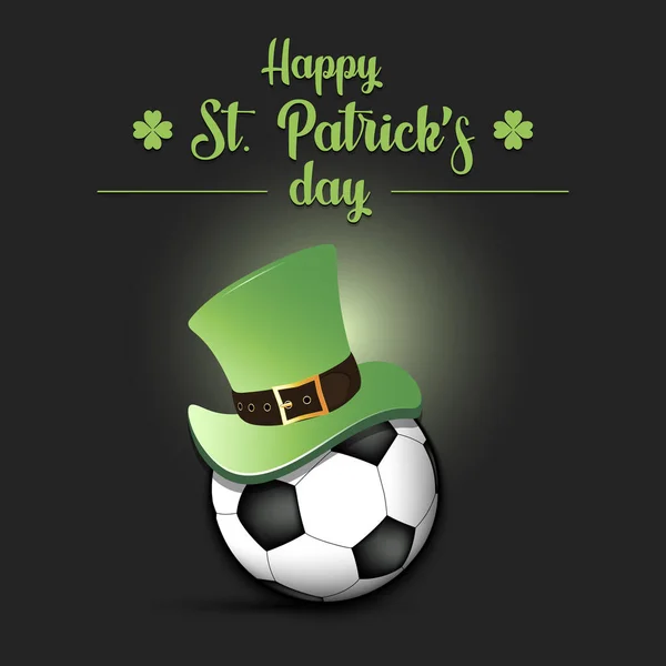 Happy St. Patrick's day and soccer ball — Stock Vector