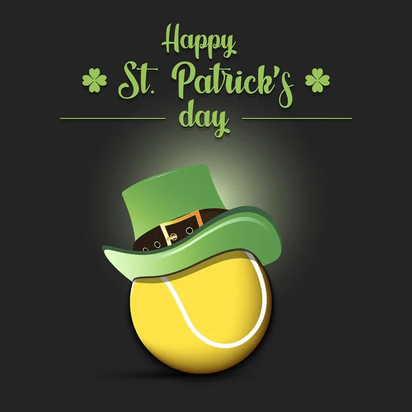 Feliz día de San Patricio y pelota de tenis — Vector de stock