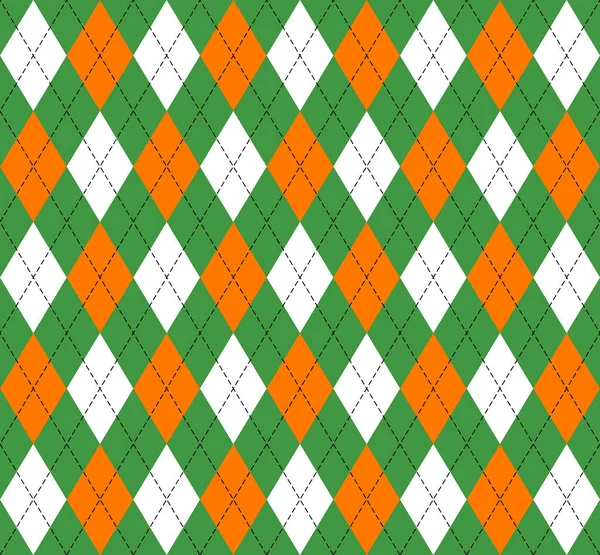 St. Patricks dag Argyle. Patroon Schotse kooi — Stockvector