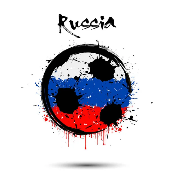 Voetbal in de kleuren van de Russische vlag — Stockvector