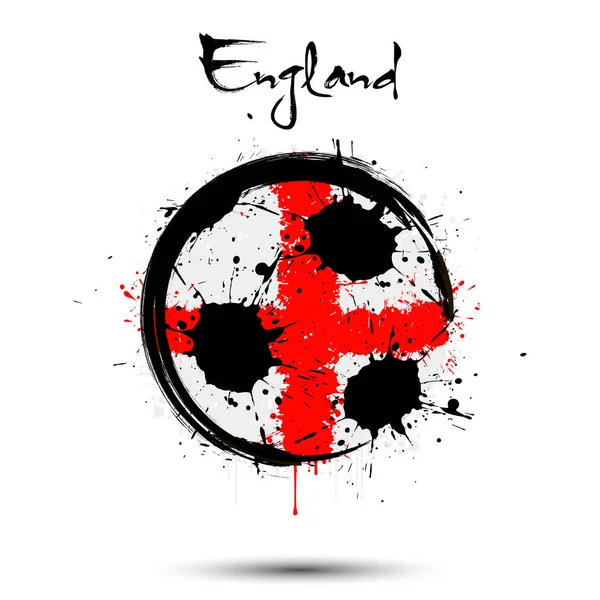 Футбольный мяч в цветах флага Англии — стоковый вектор