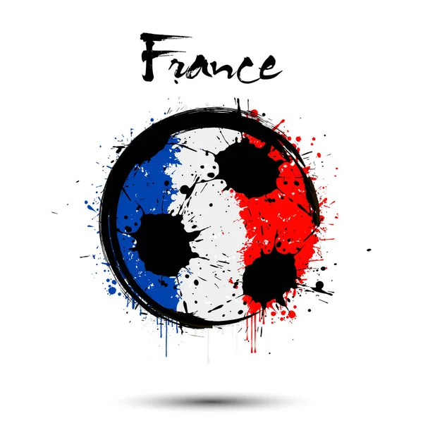 Футбольний м'яч у кольорах прапора Франції. — стоковий вектор