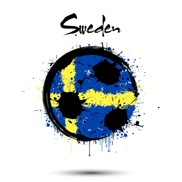 Футбольный мяч в цветах шведского флага — стоковый вектор