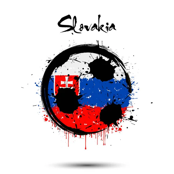 スロバキア国旗の色のサッカーボール — ストックベクタ