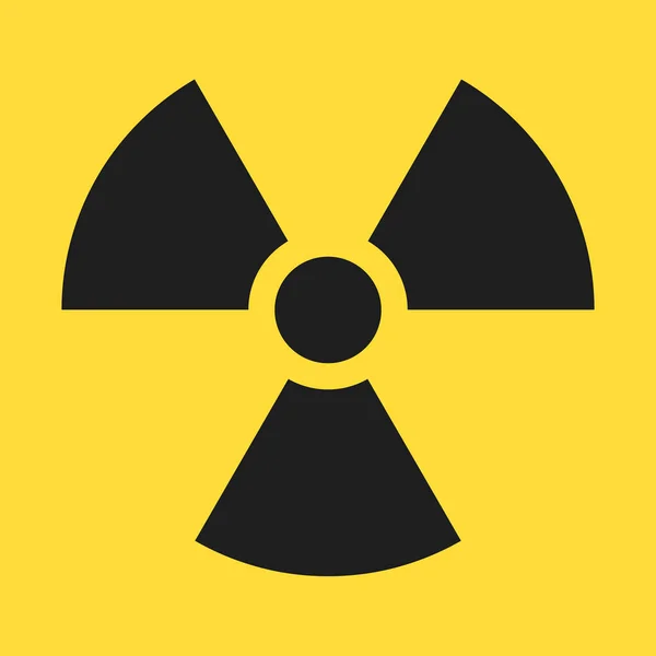 Sugárzás szimbólum. Elővigyázatossági radioaktív veszély jele — Stock Vector