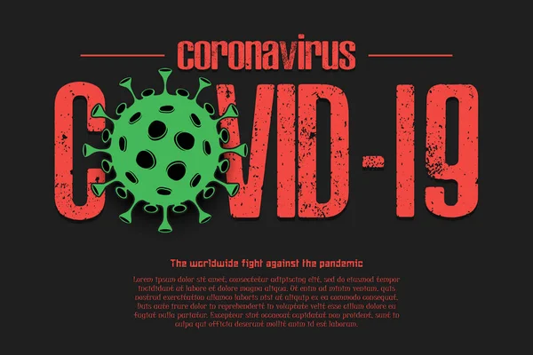 Banner Coronavirus covid-19 a virus znamení — Stockový vektor